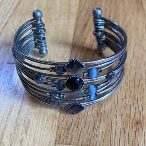 Silver Multi Bangle Cuff Bracelet